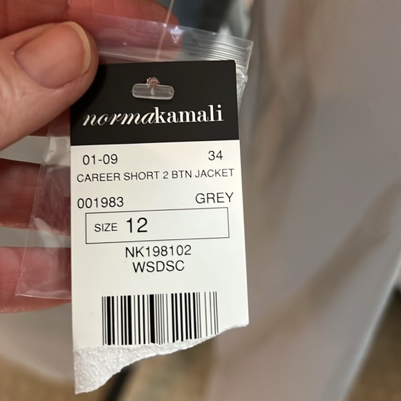 NEW Norma Kamali Light Gray 2 Button Blazer Jacket - Picture 3 of 9
